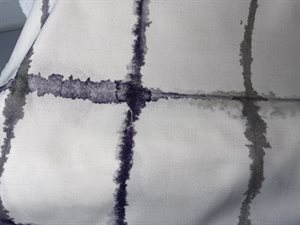 Gardinstof - flot akvarel tern i mørk lilla og grå